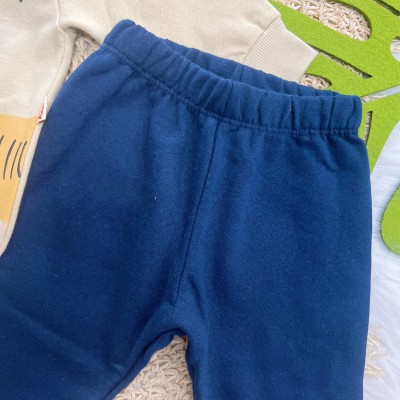 Conj. Casaco Hello Friend e Calça de Moletom - Areia